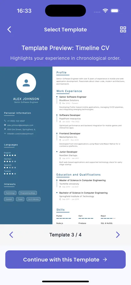 CV Maker app screenshot